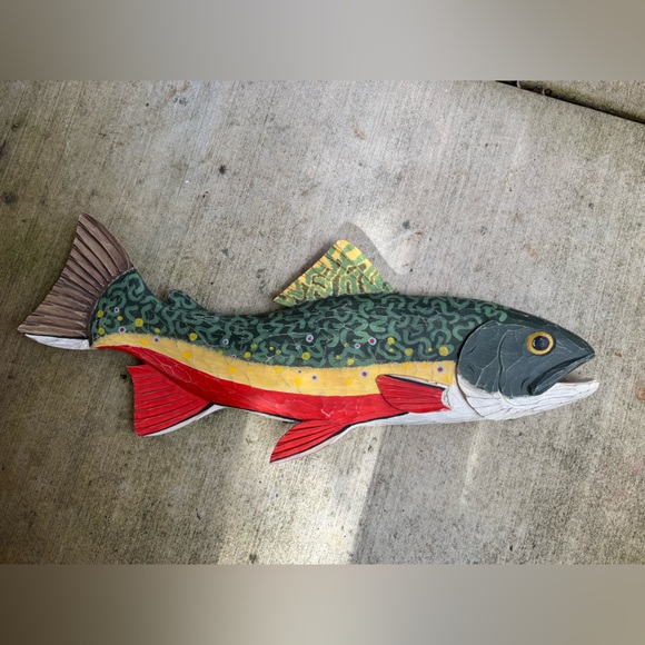 Wooden Colorful Fish Wall Decor